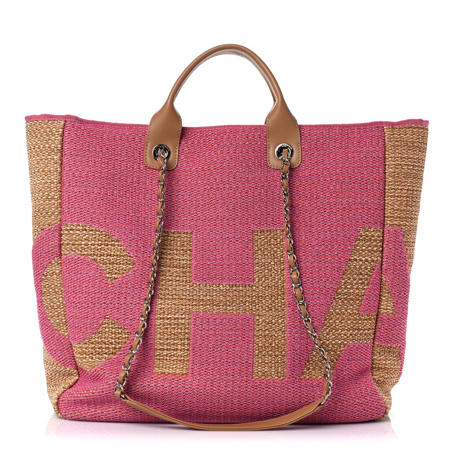 Chanel Mixed Fibers Large Shopping Bag Pink Beige 1 of 11