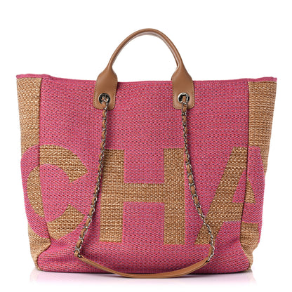 Chanel Mixed Fibers Large Shopping Bag Pink Beige 1 of 11