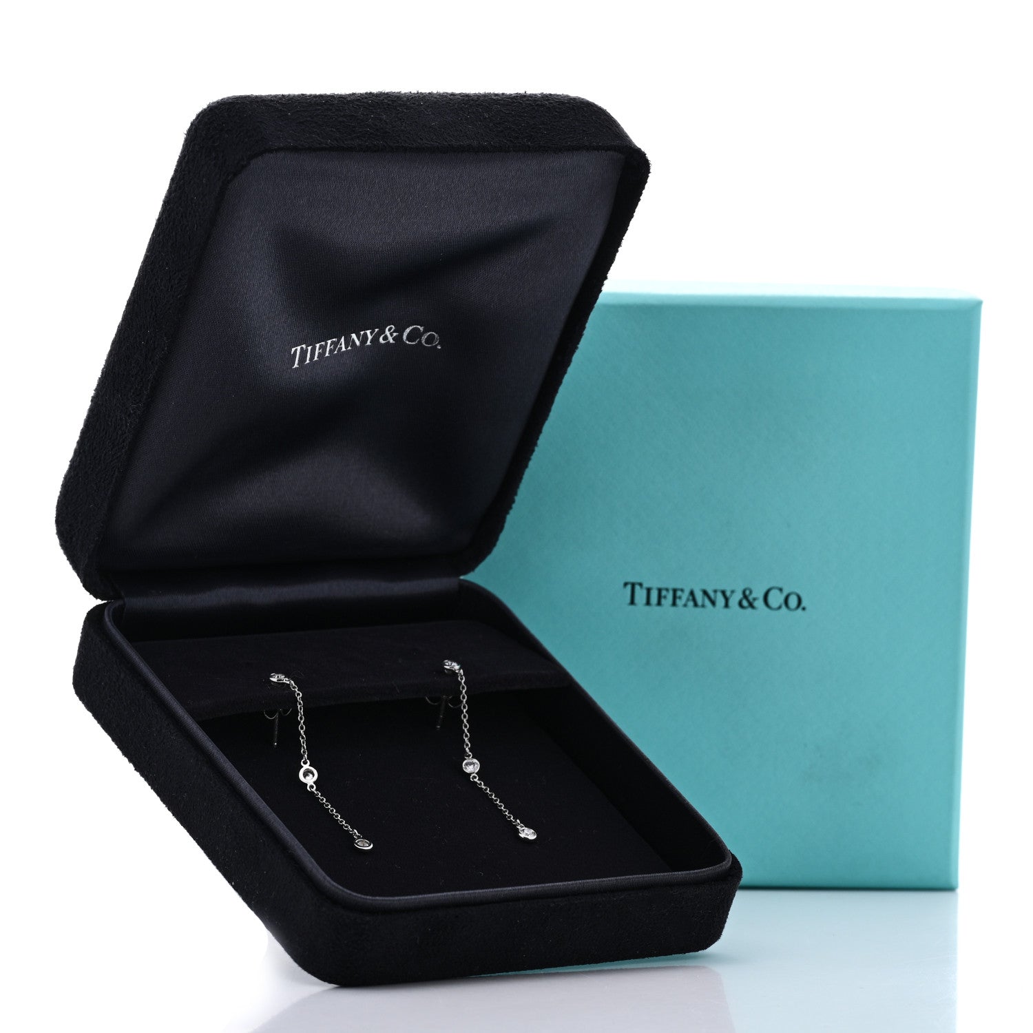 Tiffany Platinum Elsa Peretti Diamonds by the Yard Drop Earrings 6 of 6