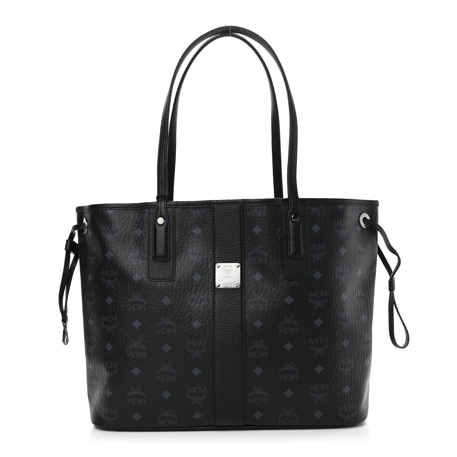 MCM Visetos Medium Liz Reversible Shopper Tote Black 3 of 16