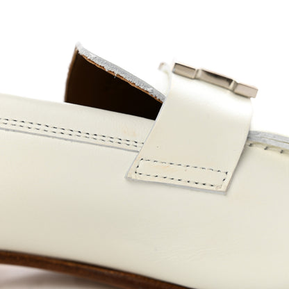 Hermes Calfskin Womens Royal Loafers 38 White 10 of 13