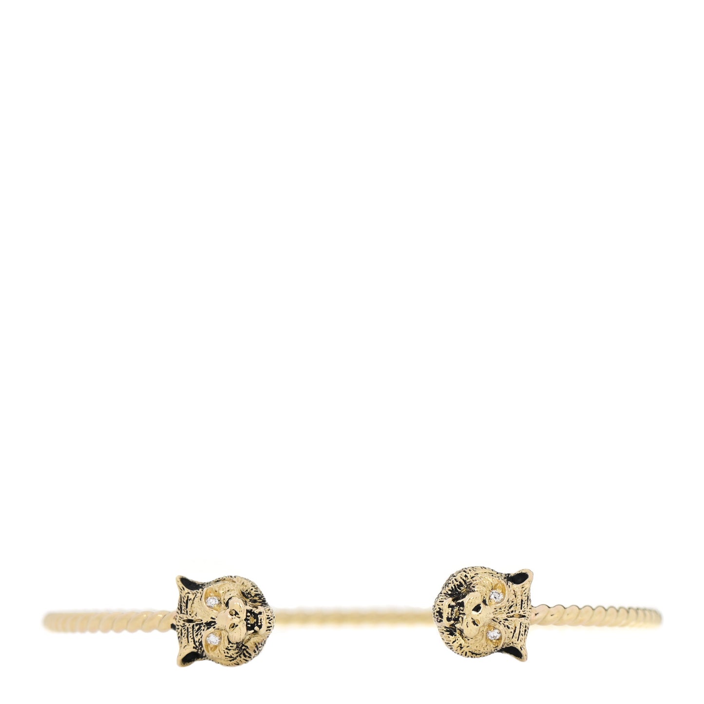 18K Yellow Gold Diamond Marche des Merveilles Tiger Cuff Bracelet