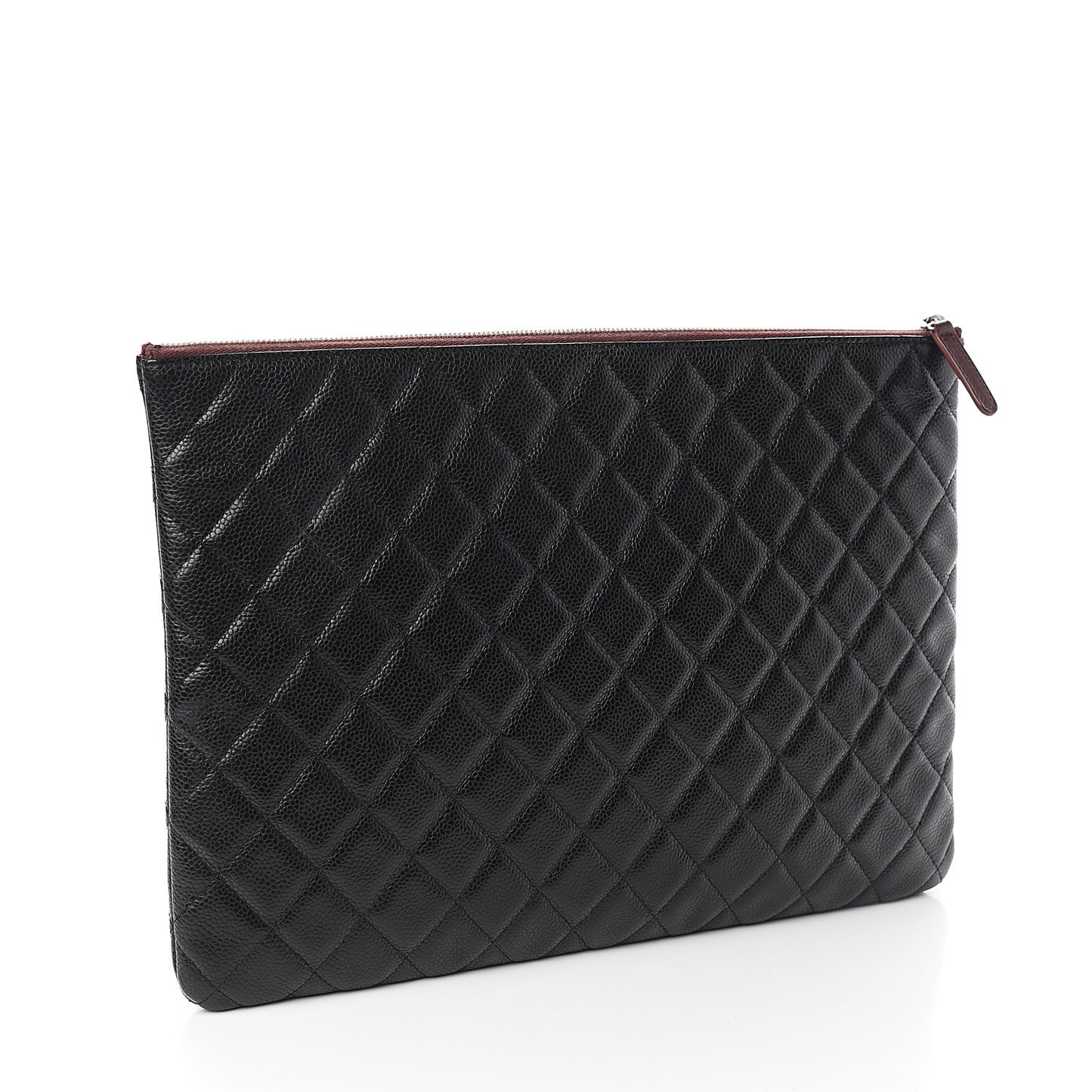 Caviar Quilted Large Cosmetic Case Black