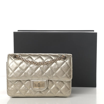 Chanel Metallic Aged Calfskin Quilted 2.55 Reissue Mini Flap Light Gold 11 of 11