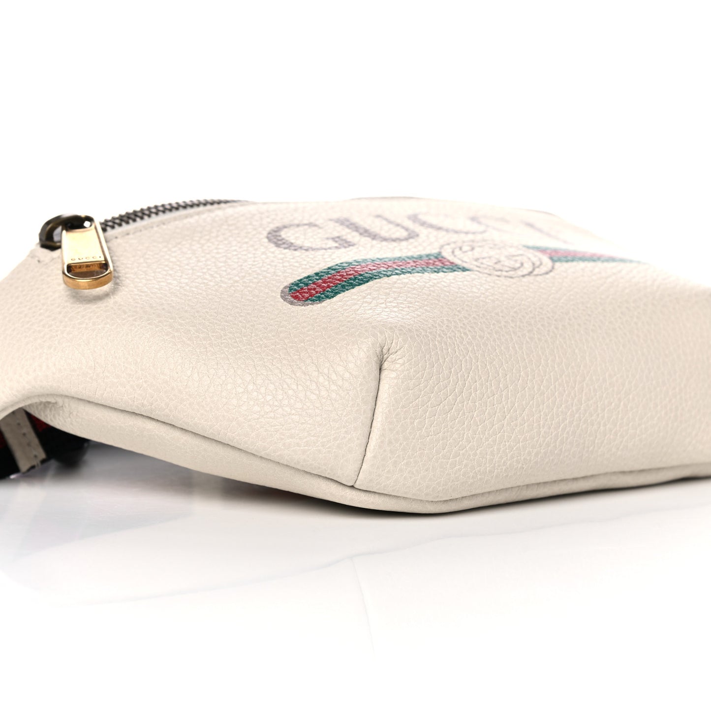 Grained Calfskin Small Logo Belt Bag White