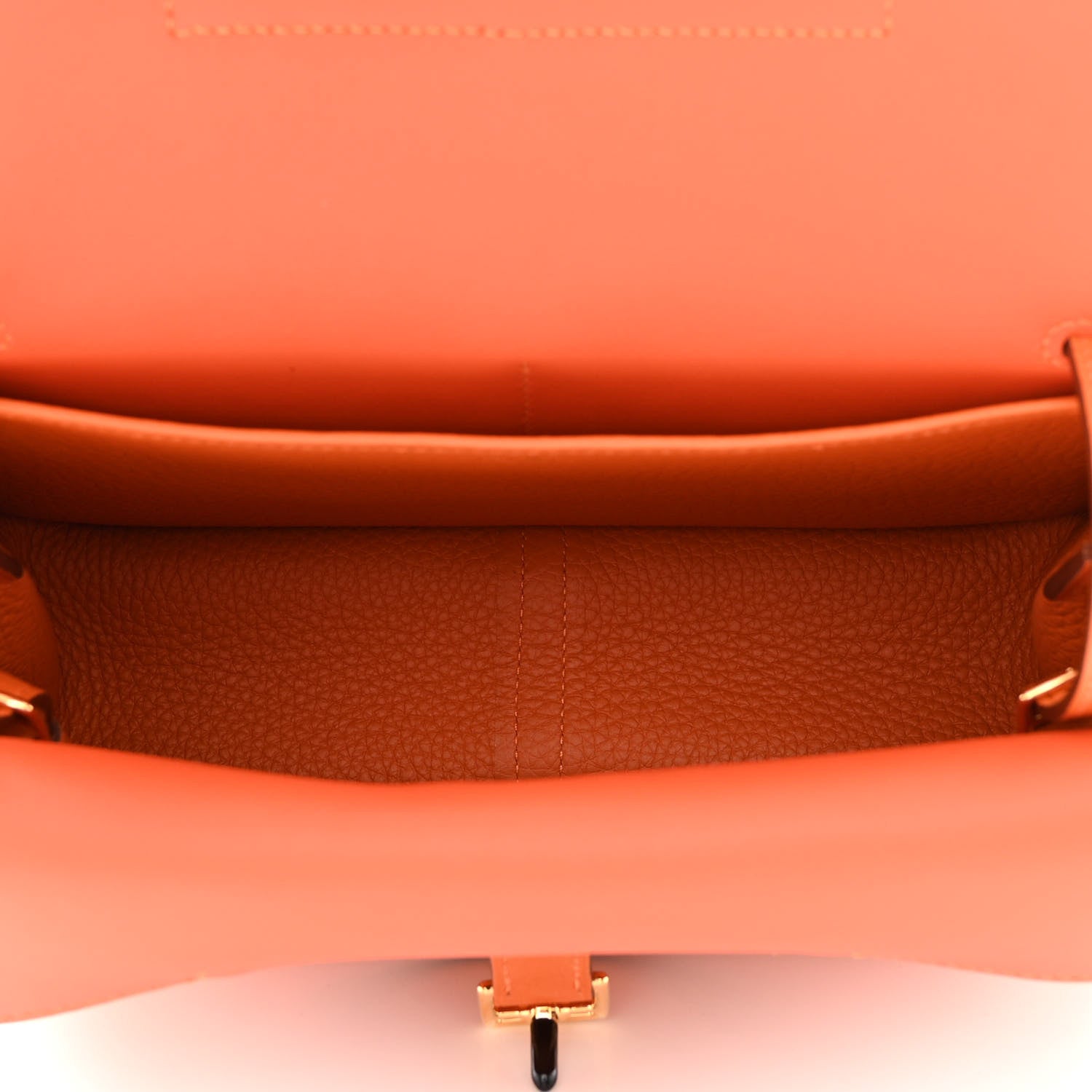 Hermes Taurillon Clemence Halzan 25 Orange Minium 5 of 11