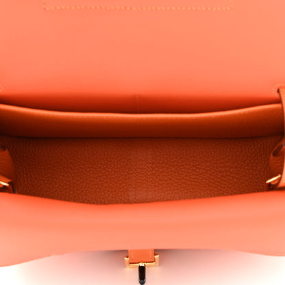Hermes Taurillon Clemence Halzan 25 Orange Minium 5 of 11