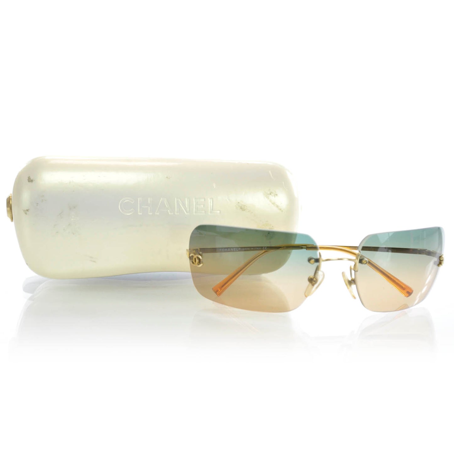 Metal CC Logo Sunglasses 4017 Green