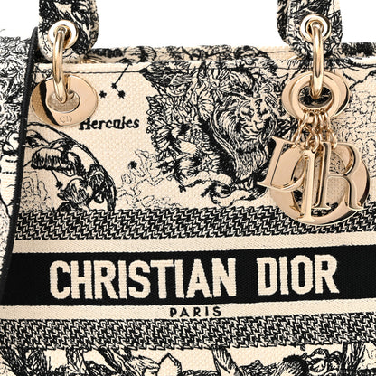 Christian Dior Canvas Embroidered Zodiac Toile De Jouy Medium Lady D-Lite Latte 8 of 10