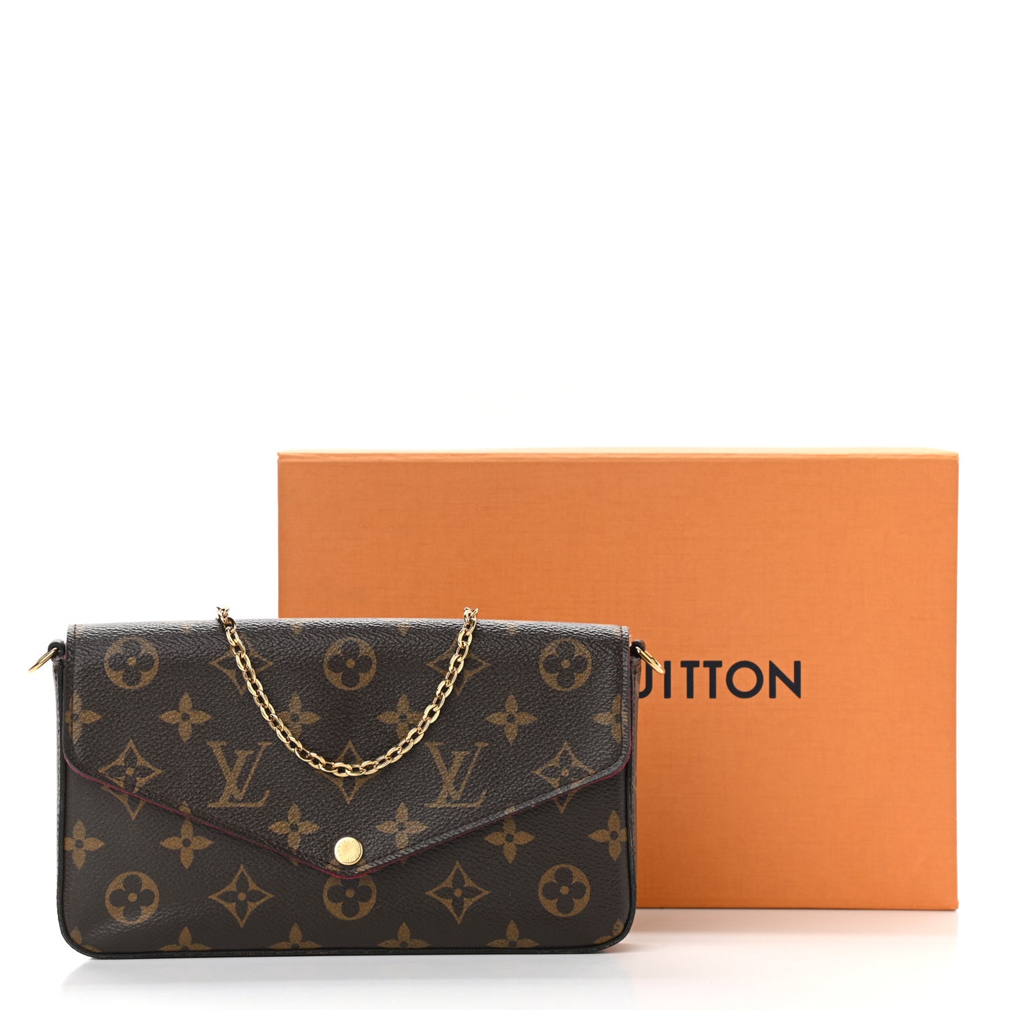 Monogram Pochette Felicie Chain Wallet Fuchsia