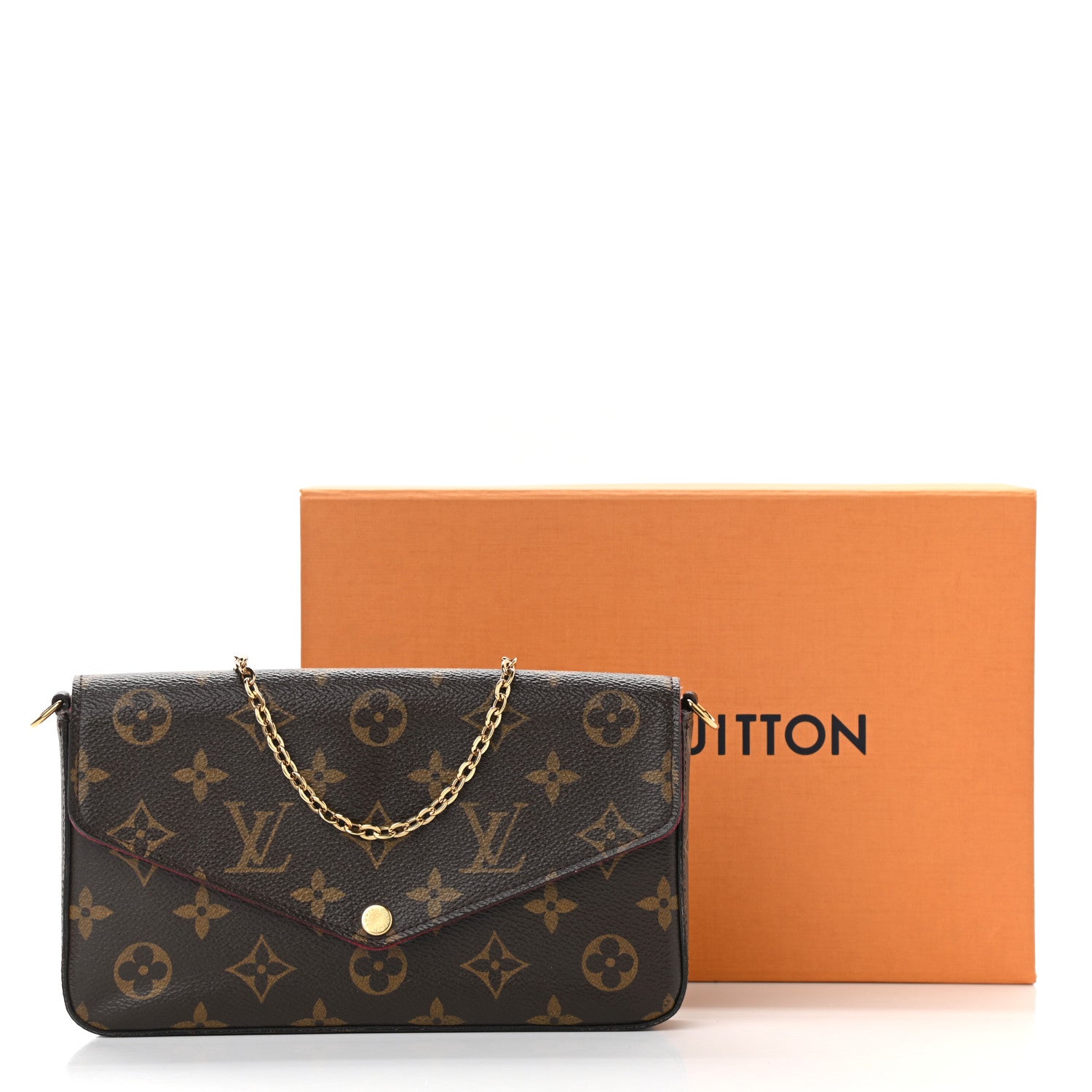 Louis Vuitton Monogram Pochette Felicie Chain Wallet Fuchsia 14 of 14