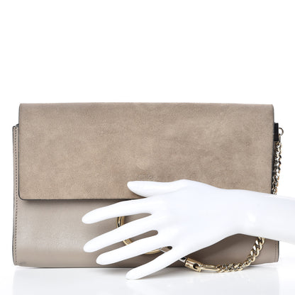 Chloe Suede Calfskin Faye Clutch Motty Grey 2 of 11