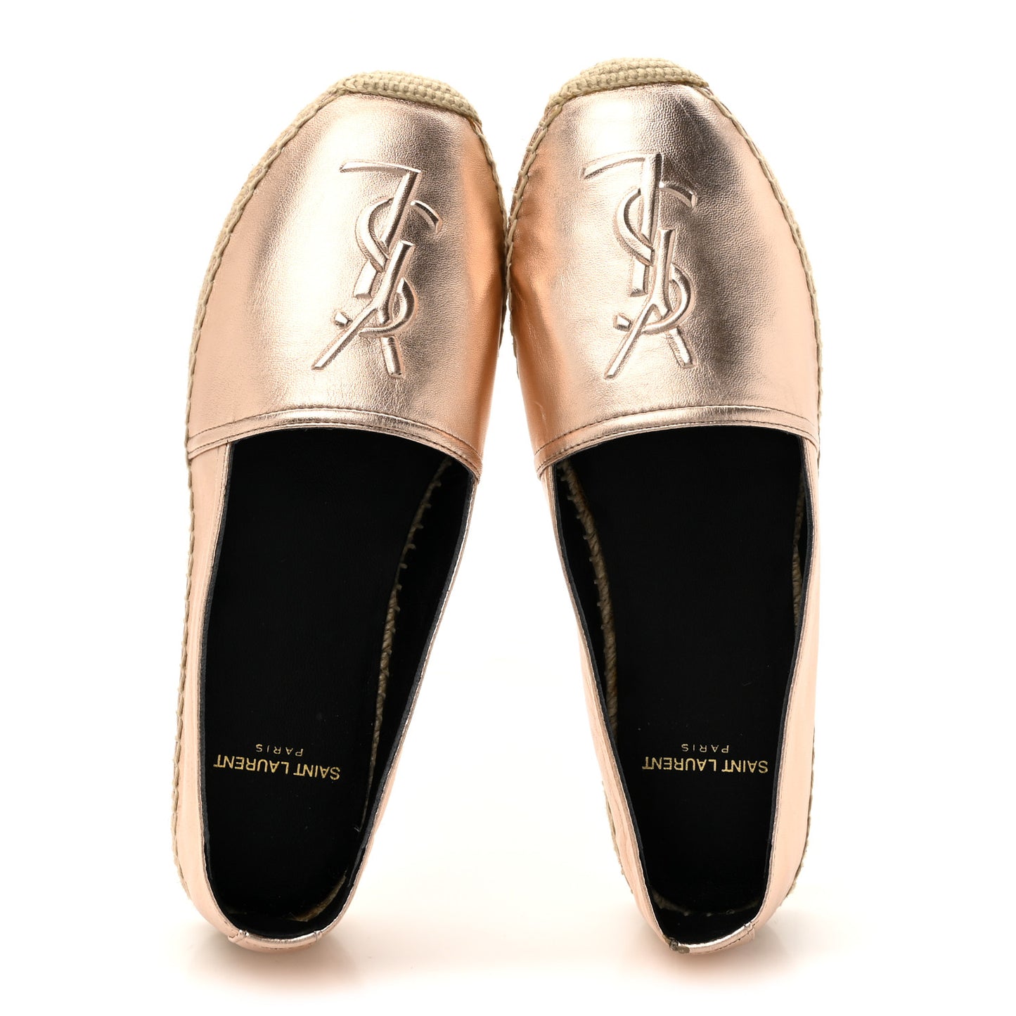 Metallic Lambskin Monogram Espadrilles 35 Blush