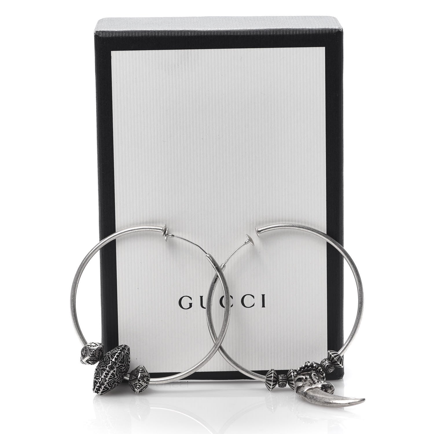 Gucci Sterling Silver Anger Forest Mismatched Hoop Earrings 5 of 5