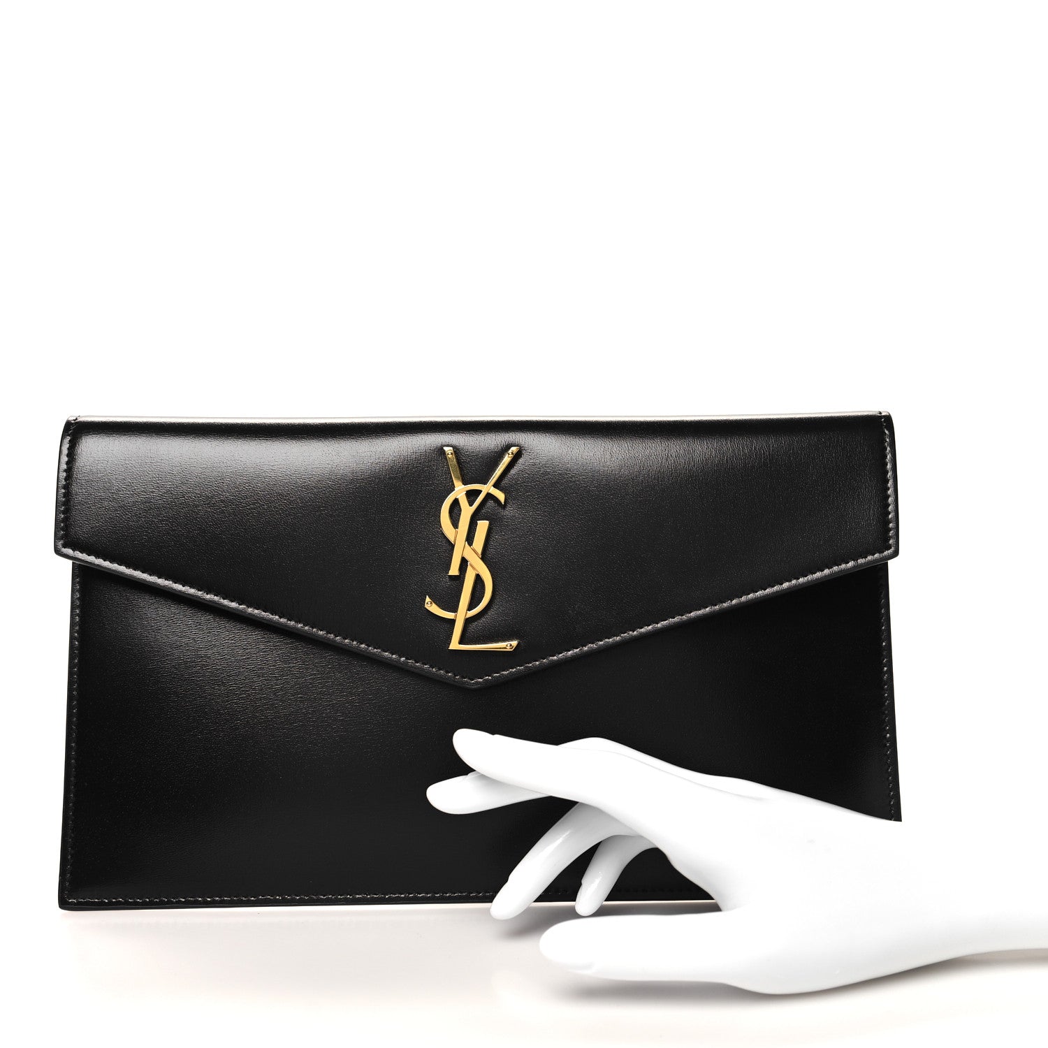 Saint Laurent Grain De Poudre Uptown Pouch Black 2 of 12