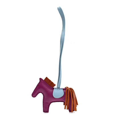 Hermes Milo Lambskin Grigri Rodeo Horse Bag Charm PM Rose Pourpre Cornaline Celeste 1 of 4