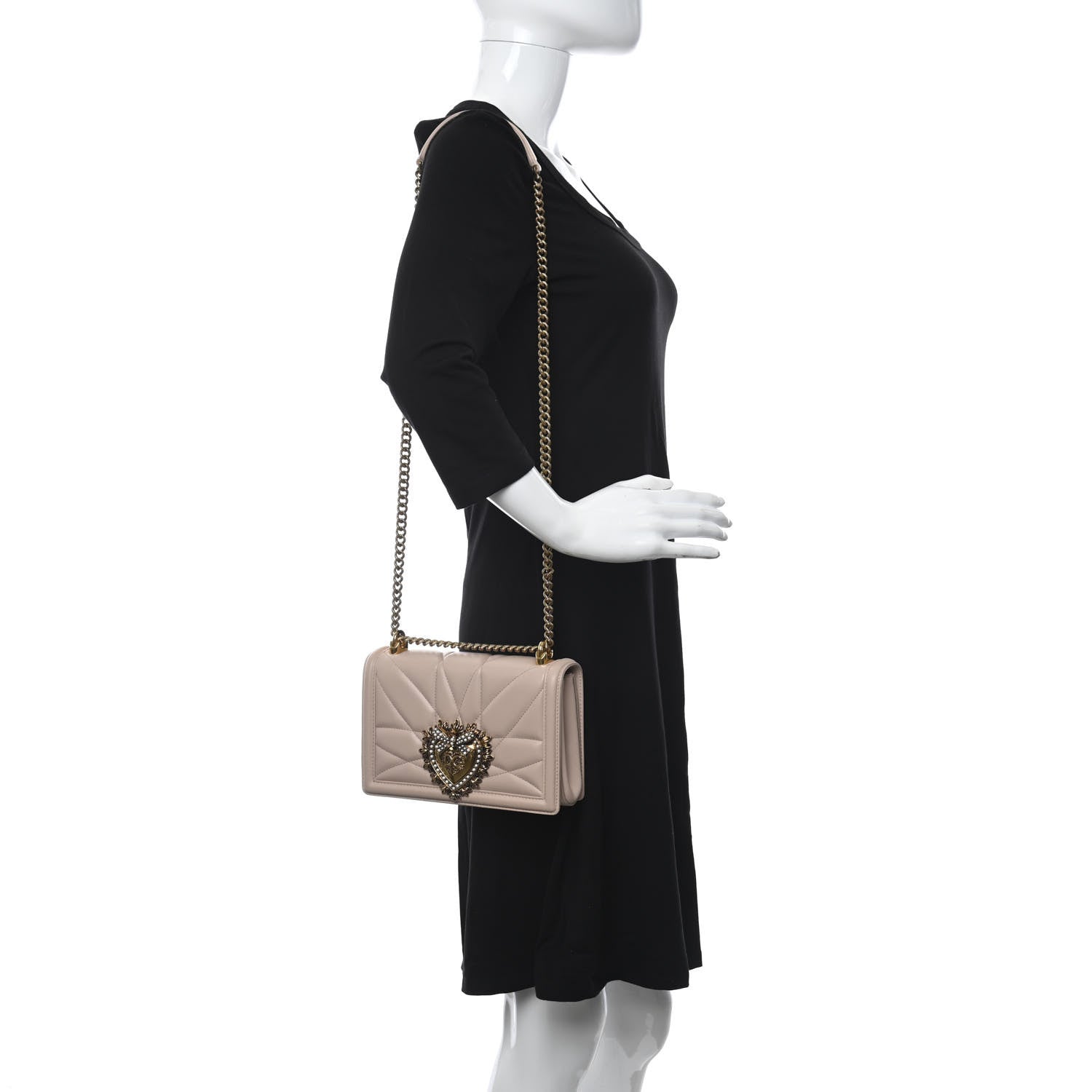 Dolce & Gabbana Calfskin Medium Devotion Crossbody Bag Cipria 2 of 9