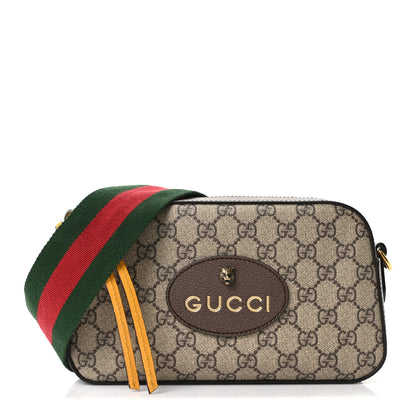 Gucci GG Supreme Monogram Web Neo Vintage Shoulder Bag Beige New Acero Crop 2 of 19