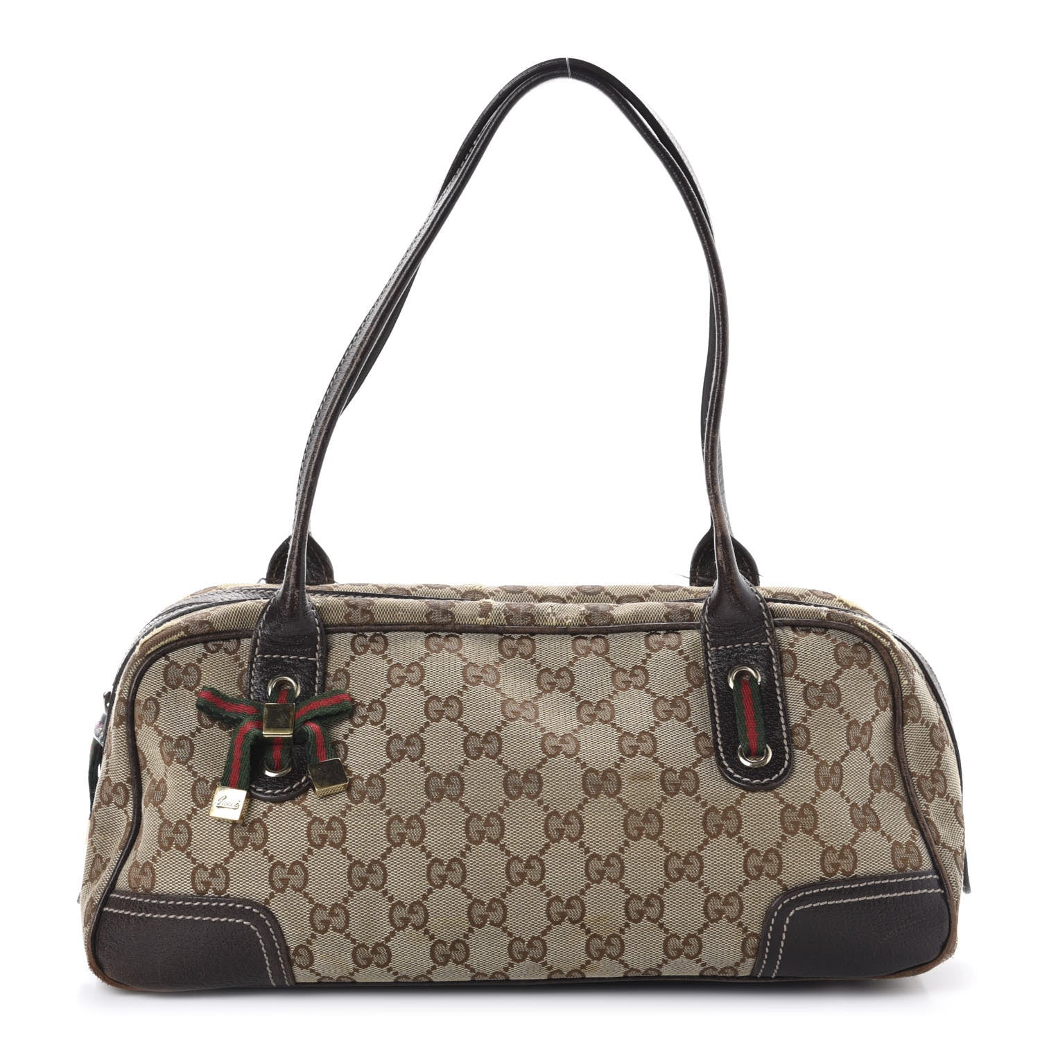 Gucci Monogram Small Princy Satchel Dark Brown 1 of 19