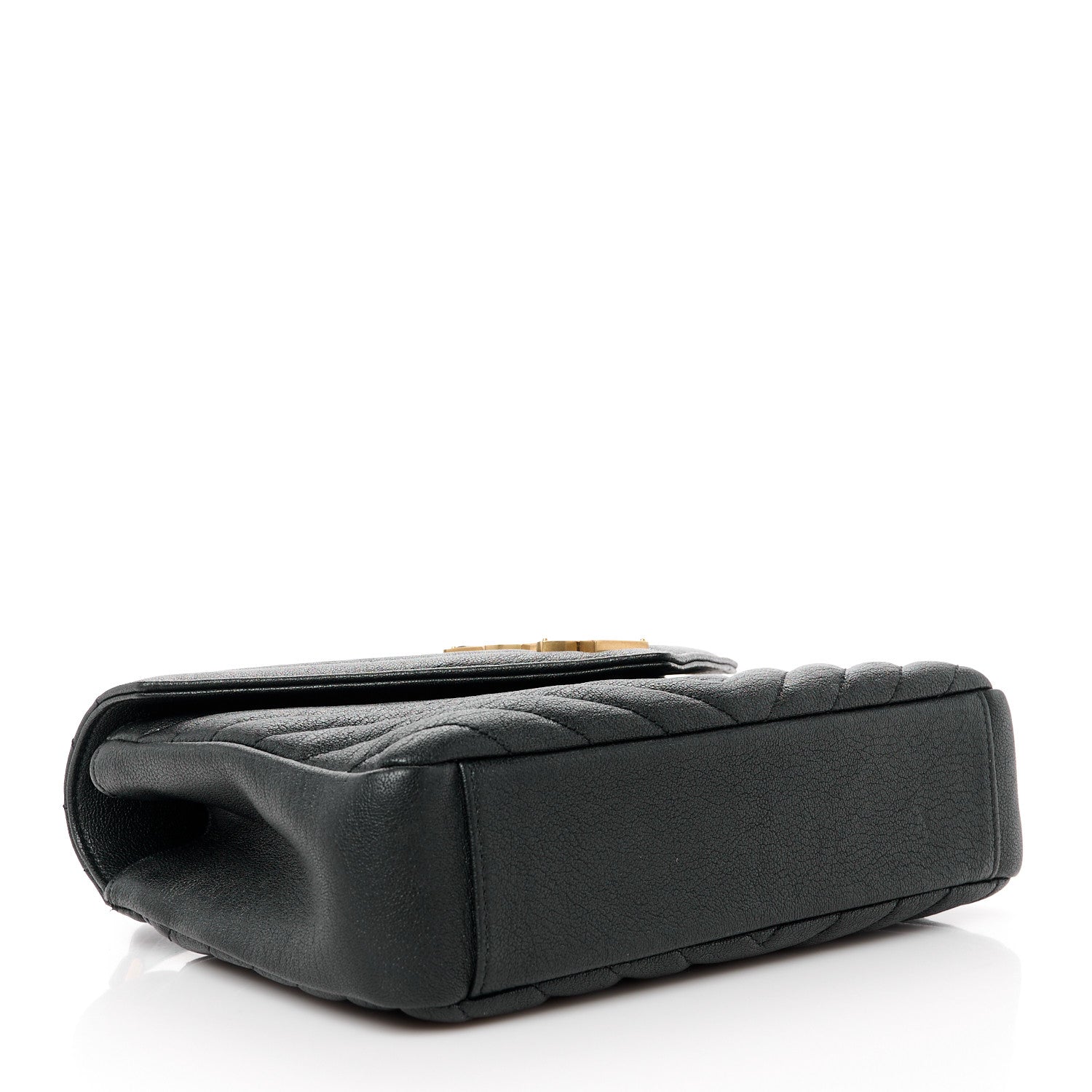 Saint Laurent Sheepskin Matelasse Chevron Monogram Medium College Bag Black 4 of 13