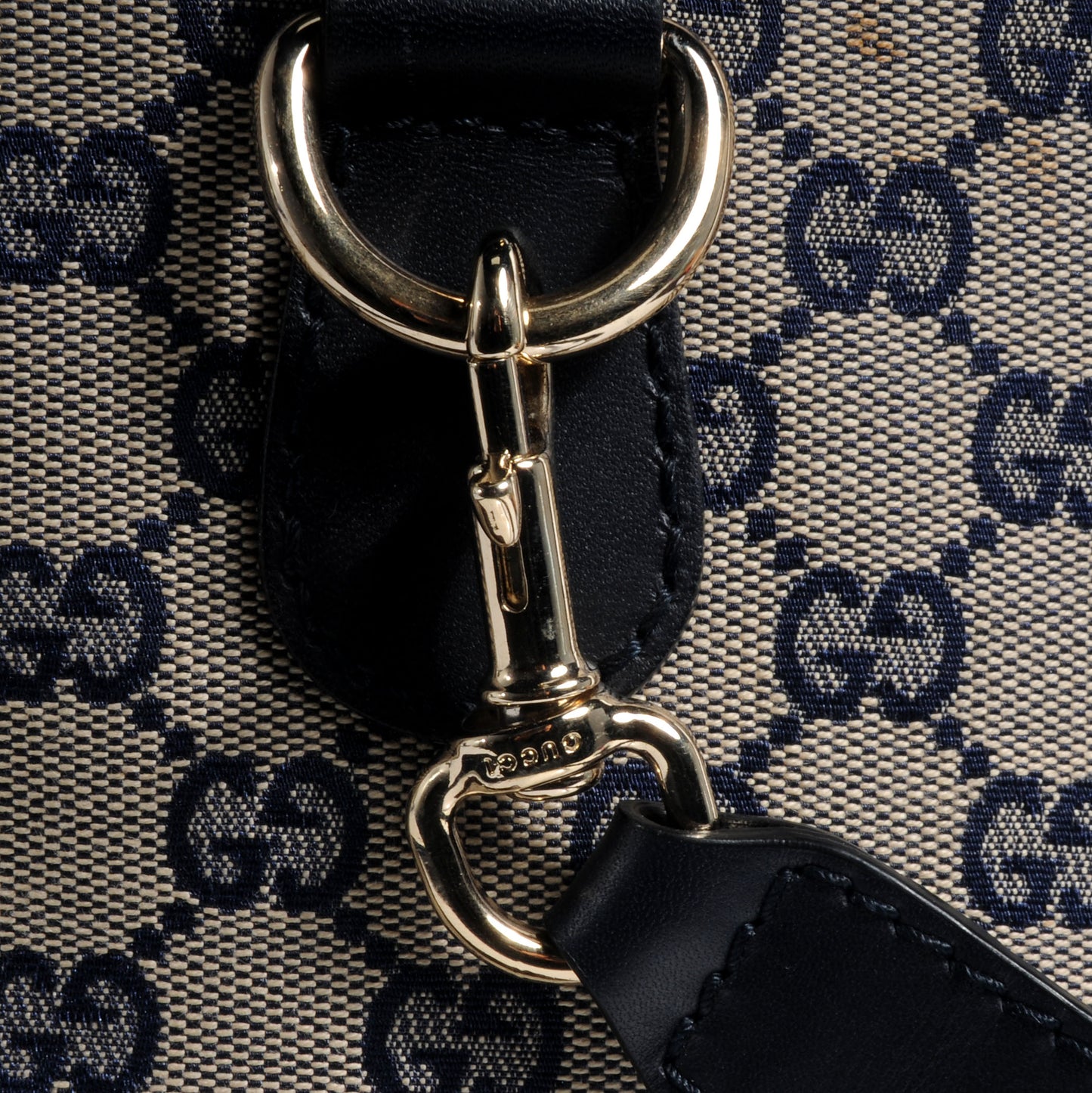 Monogram Selleria Calfskin Vintage Web Medium Boston Beige Blue
