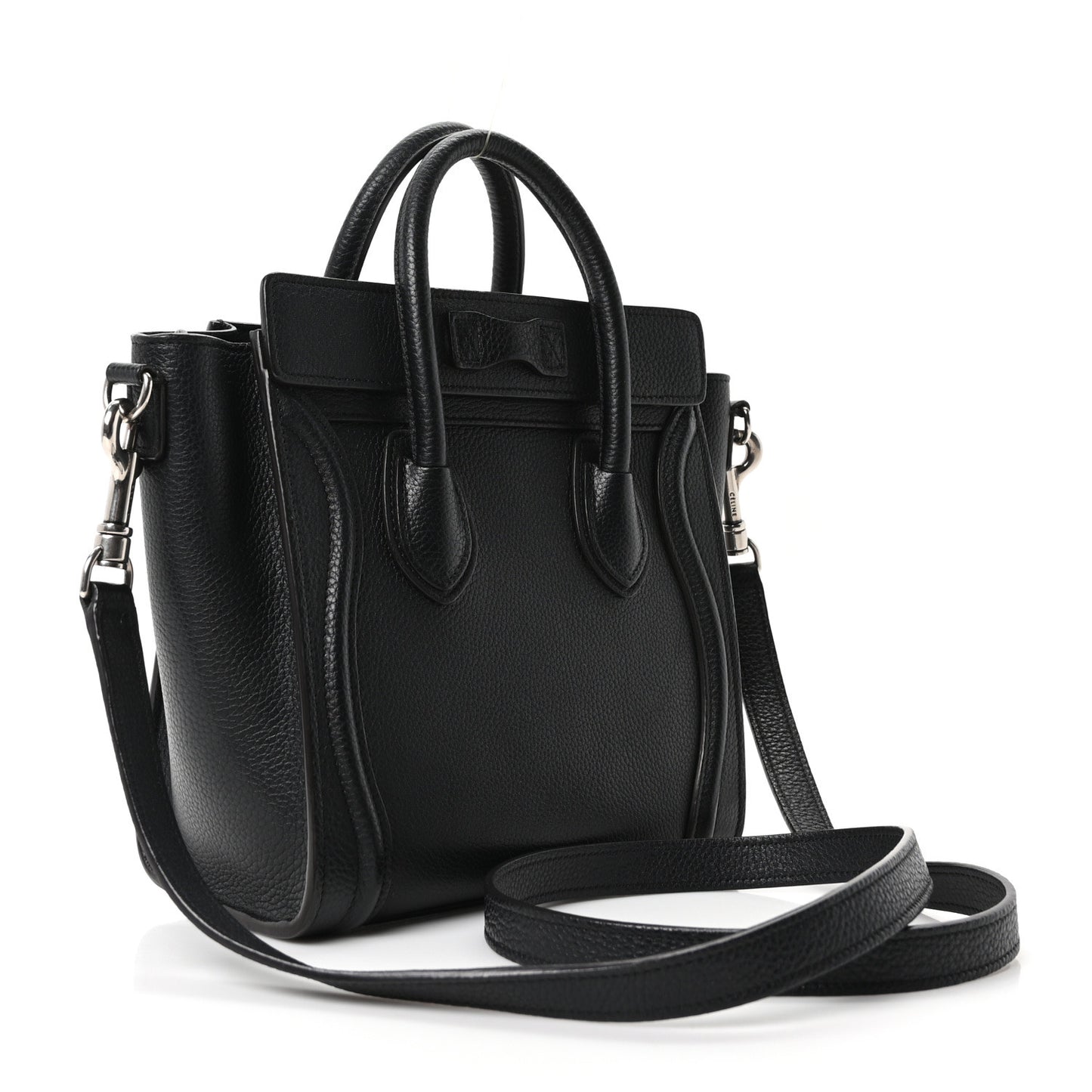 Drummed Calfskin Nano Luggage Black