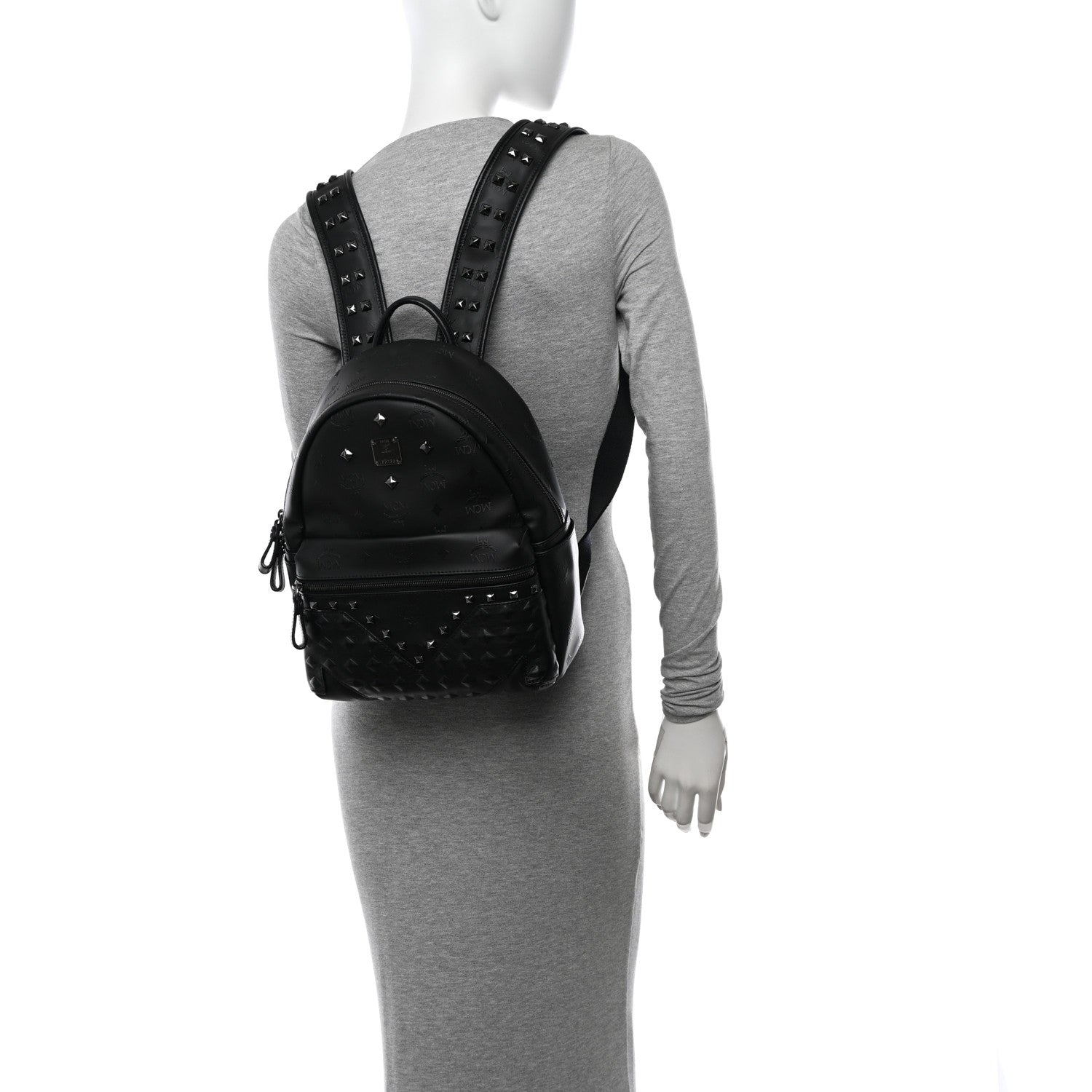 MCM Visetos Crystals Studded Stark Small Backpack Black 2 of 10