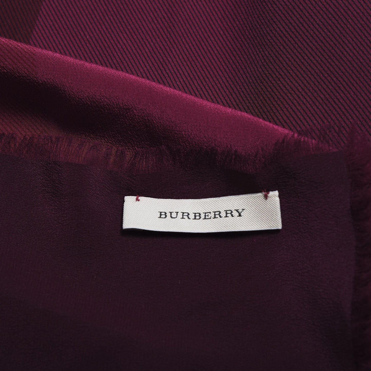 Silk Giant Check Scarf Raspberry