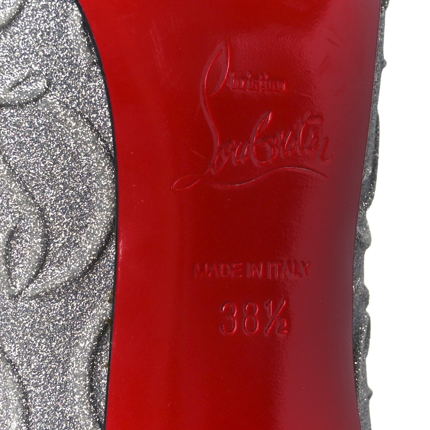 Glitter Calfskin Hot Chick 100 Pumps 38.5 Silver