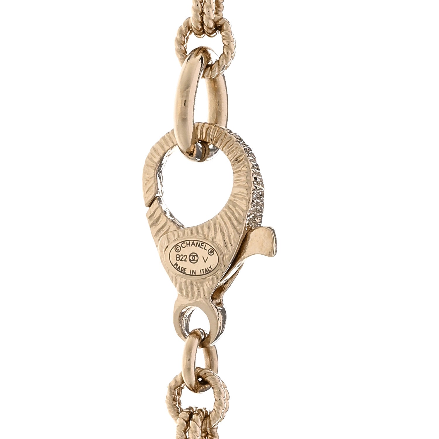Chanel Pearl CC Long Necklace Light Gold 5 of 6