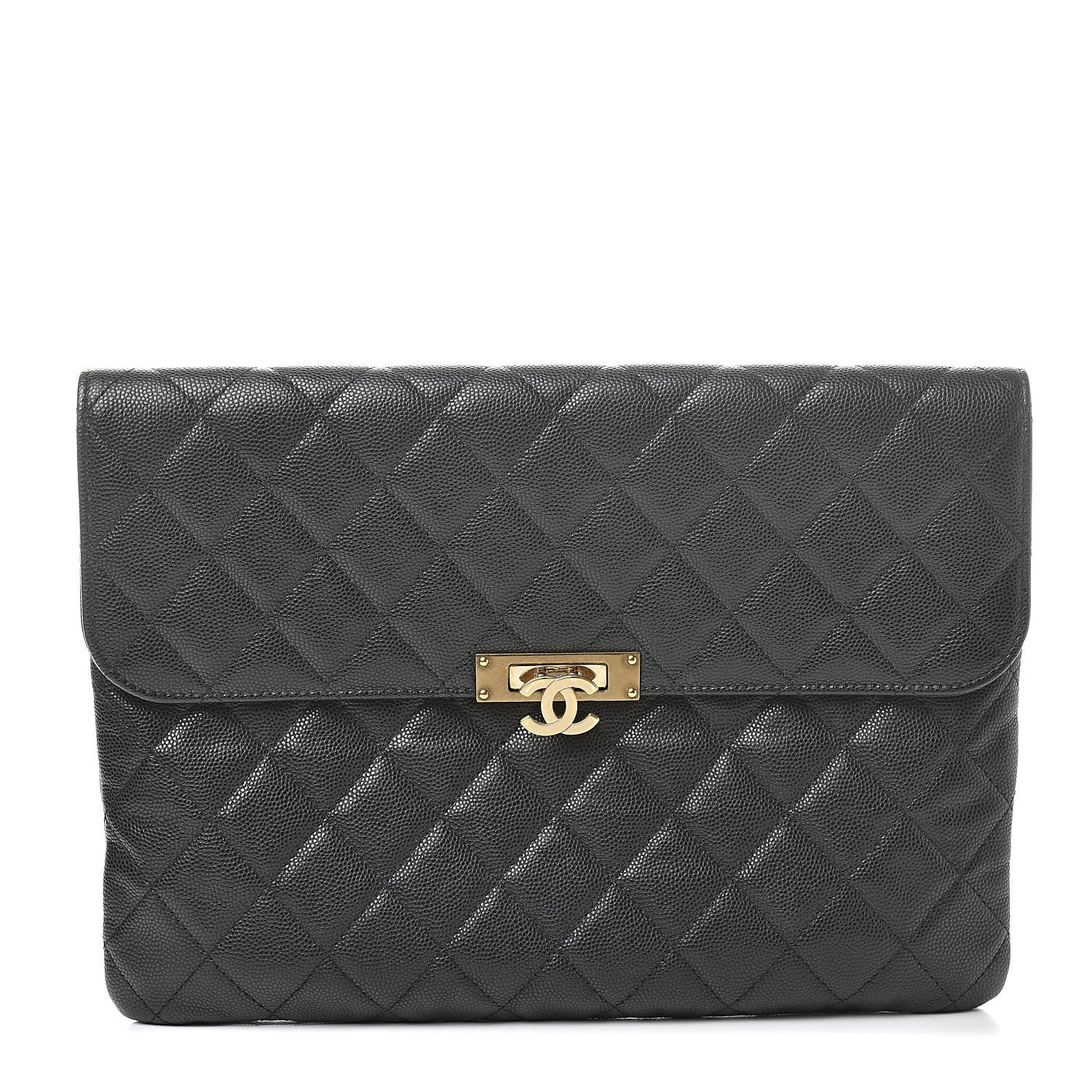 Chanel Caviar Quilted Medium Golden Class Pouch Black 1 of 8