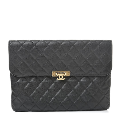 Chanel Caviar Quilted Medium Golden Class Pouch Black 1 of 8
