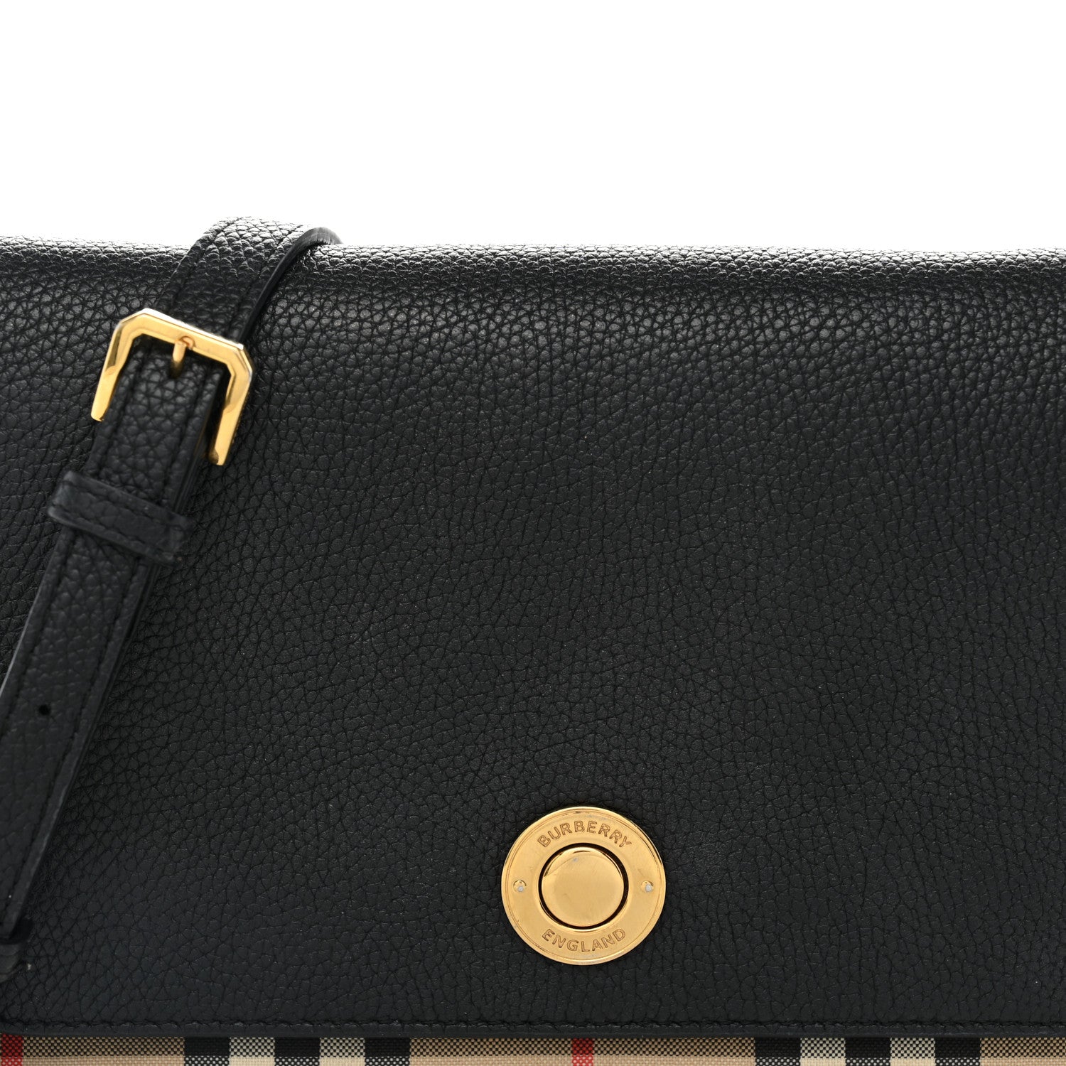 Burberry Grainy Calfskin Vintage Check Hampshire Crossbody Black 7 of 14