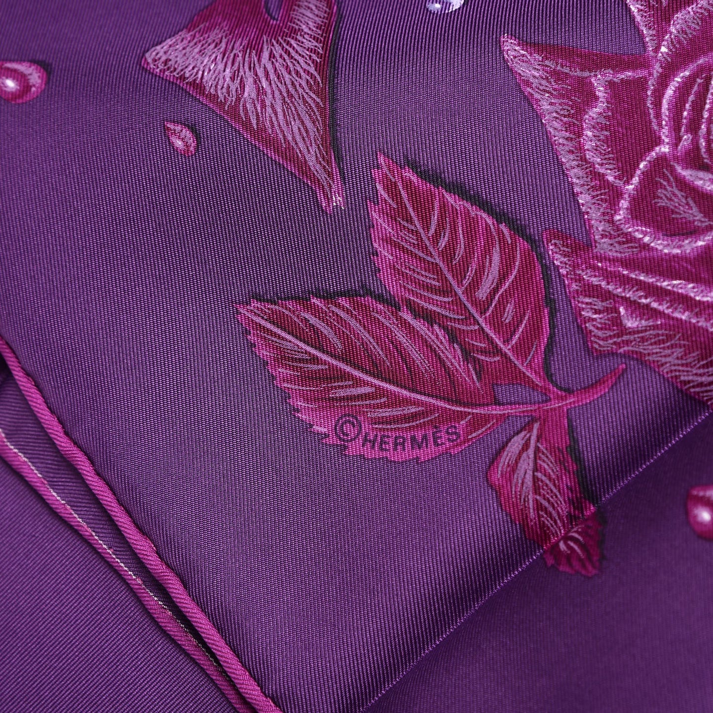 Silk La Rosee Scarf 90 Ultra Violet Parme Bougainville