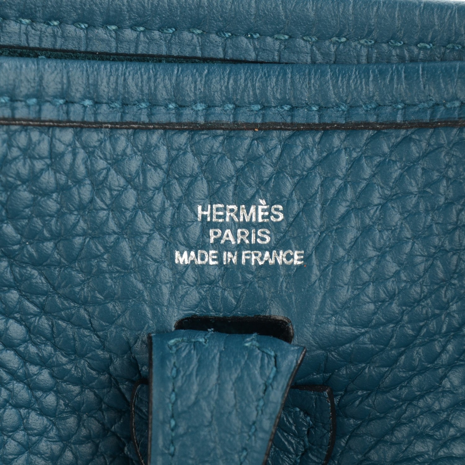 Hermes Taurillon Clemence Evelyne TPM Colvert Turquoise 8 of 9
