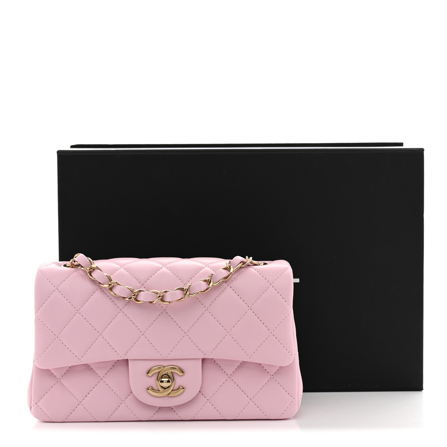 Chanel Lambskin Quilted Mini Rectangular Flap Light Pink 11 of 11