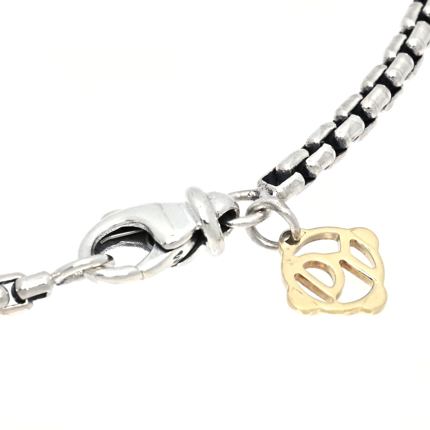 David Yurman Sterling Silver 14K Yellow Gold Citrine Acorn Pendant Necklace 3 of 4