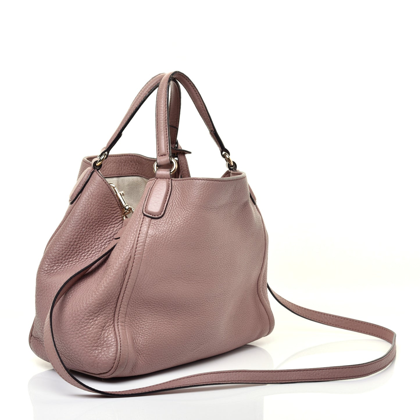 Pebbled Calfskin Small Soho Shoulder Bag Light Pink