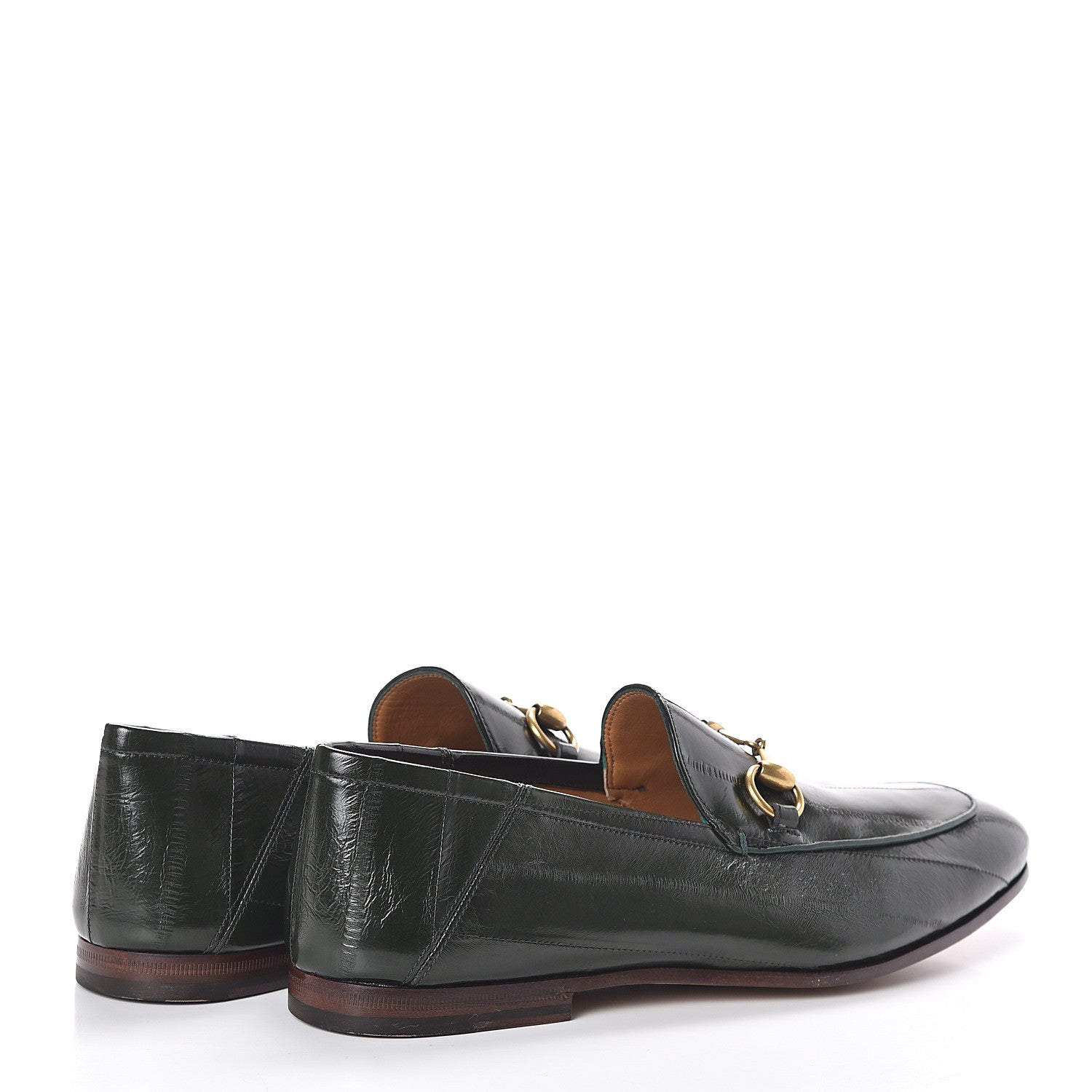 Gucci Eel Mens Brixton Horsebit Loafers 7 Verde 4 of 8