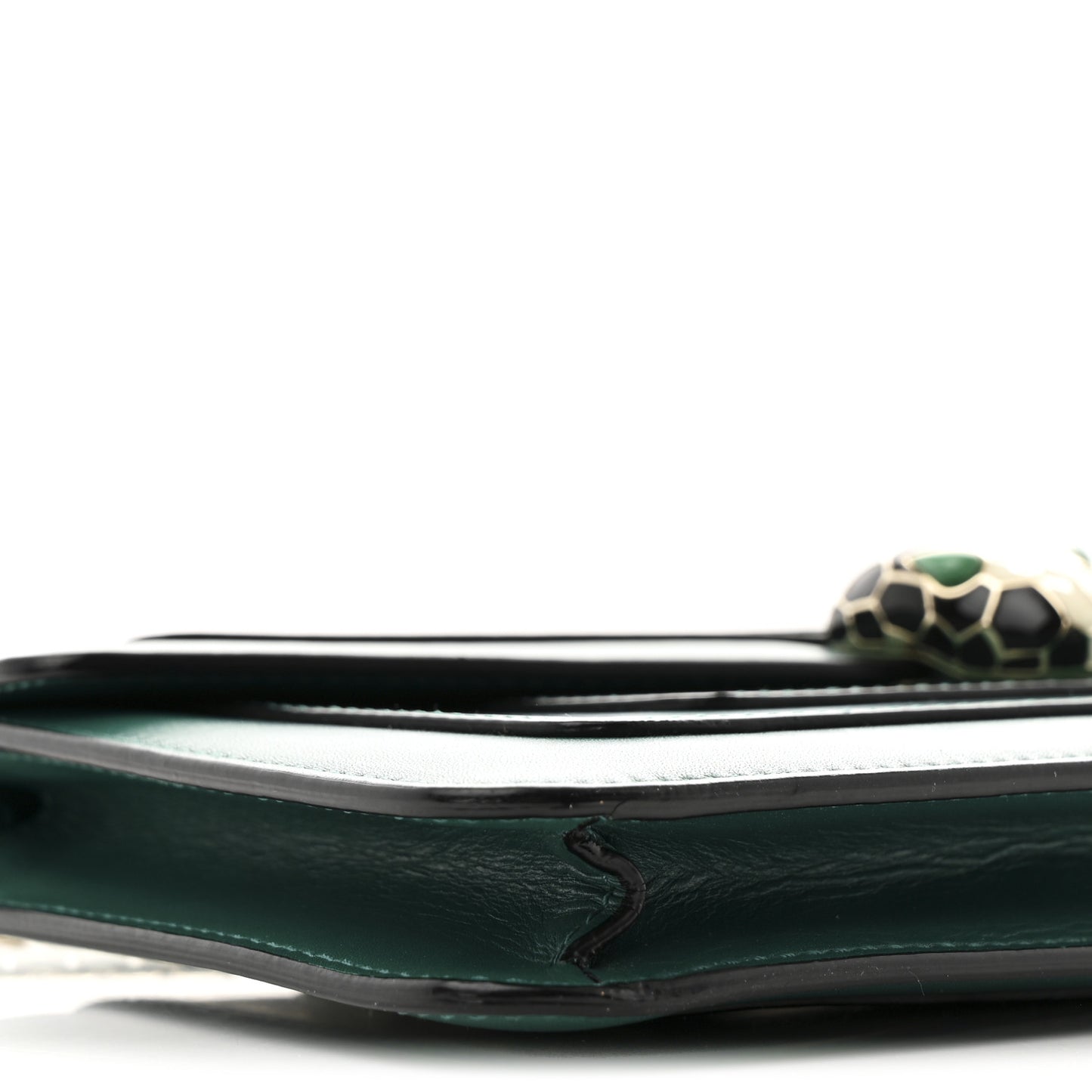 Calfskin Serpenti Forever Flap Clutch  Emerald Green
