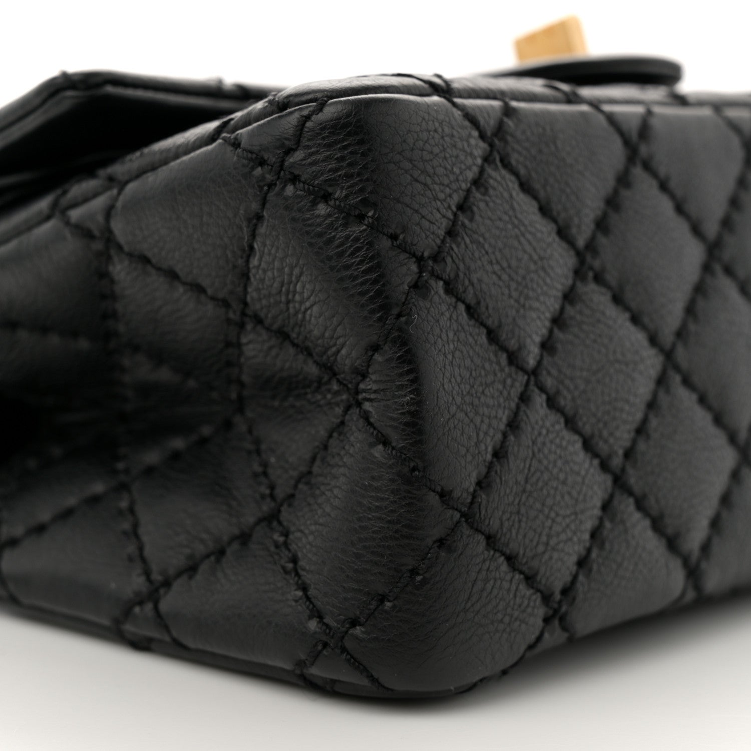 Chanel Calfskin Double Stitch 2.55 Reissue 224 Flap Black 9 of 10
