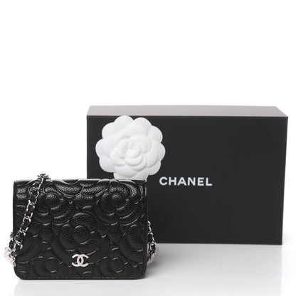 Chanel Caviar Camellia Embossed Chain Belt Bag Black 13 of 13