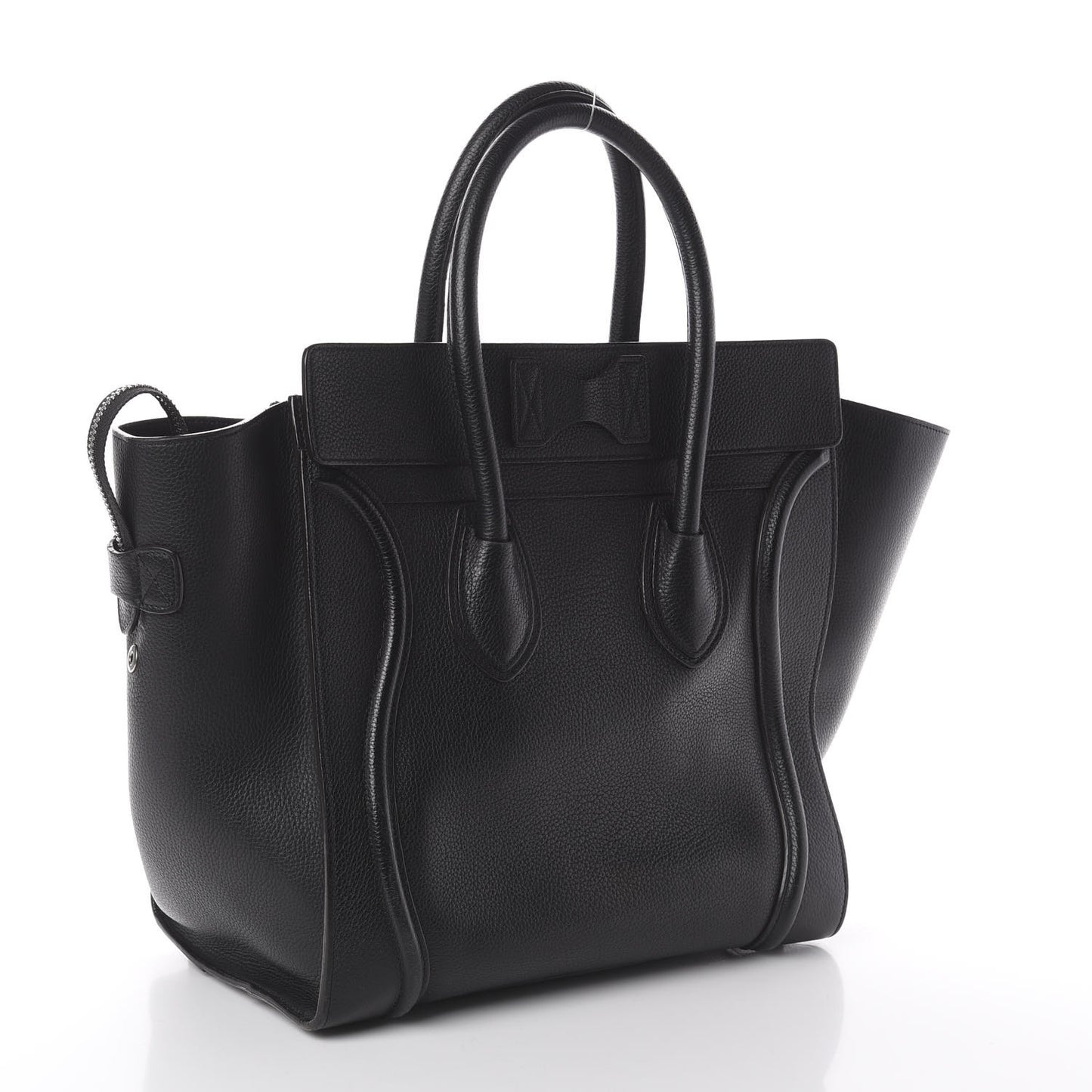 Drummed Calfskin Mini Luggage Black
