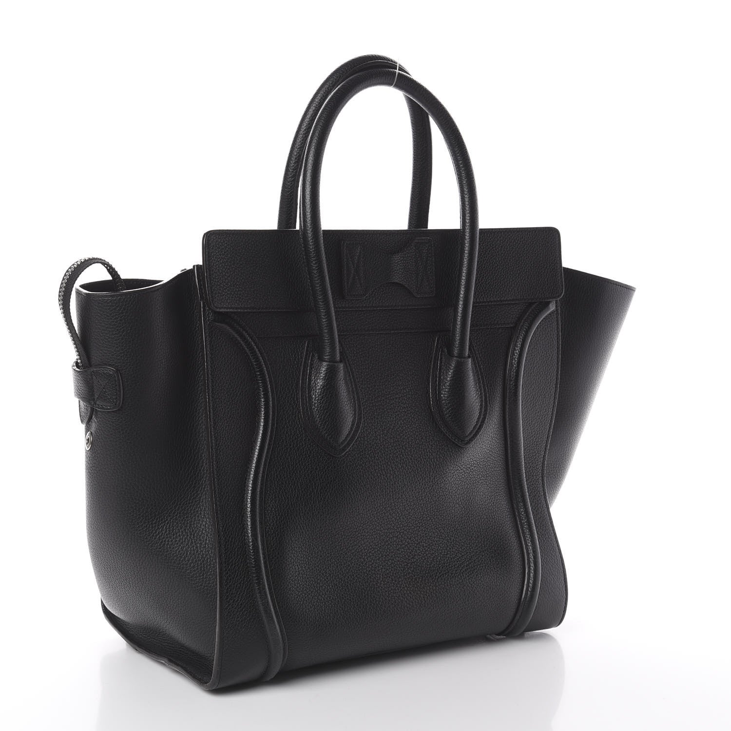 Celine Drummed Calfskin Mini Luggage Black 2 of 7