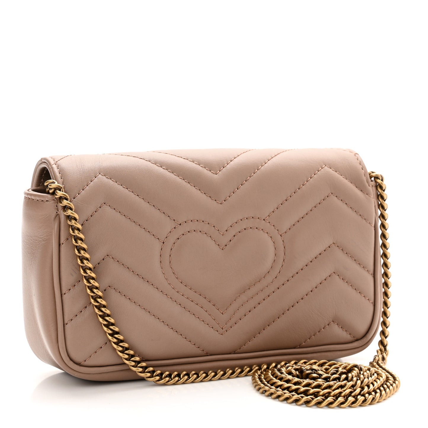 Calfskin Matelasse Super Mini GG Marmont Shoulder Bag Porcelain Rose