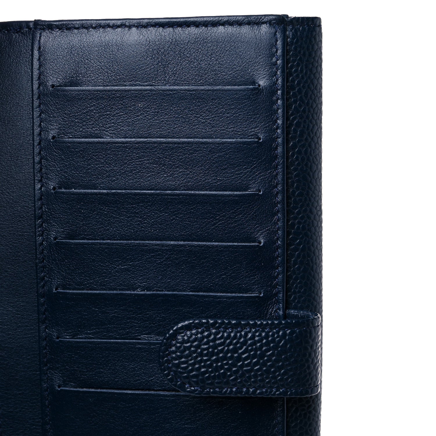 Chanel Caviar Timeless CC French Long Wallet Navy Blue 8 of 10