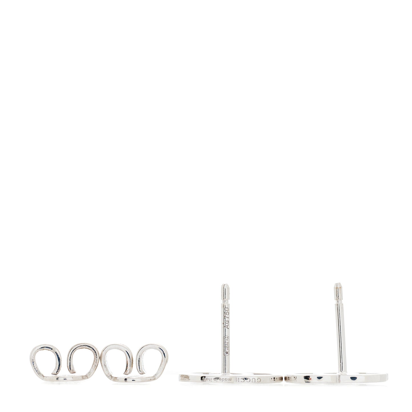 18K White Gold GG Tissue Stud Earrings