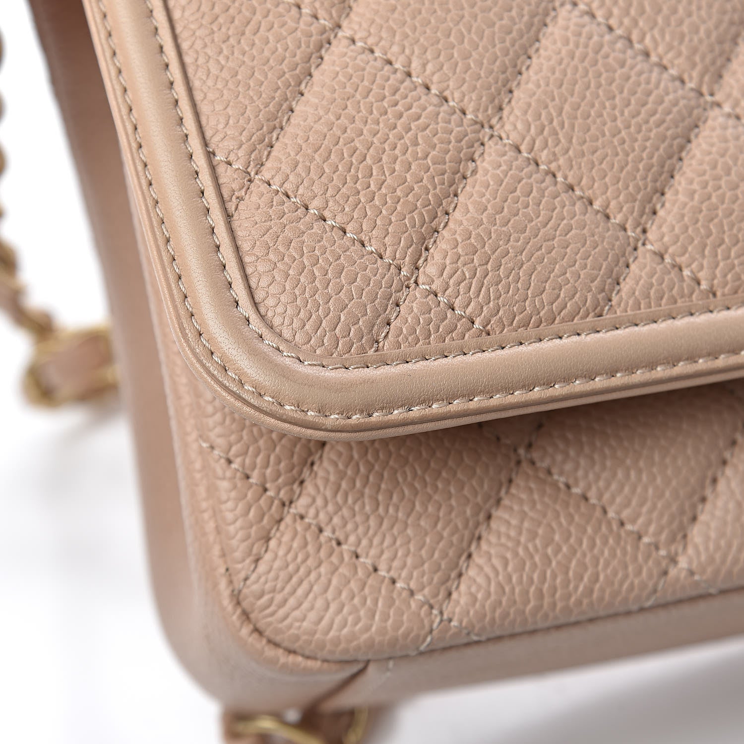Chanel Caviar Quilted Medium CC Filigree Flap Beige 12 of 15