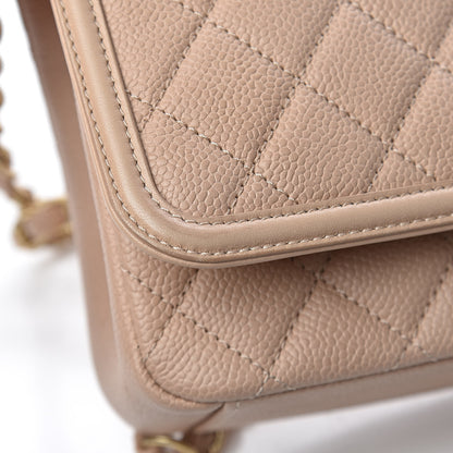 Chanel Caviar Quilted Medium CC Filigree Flap Beige 12 of 15