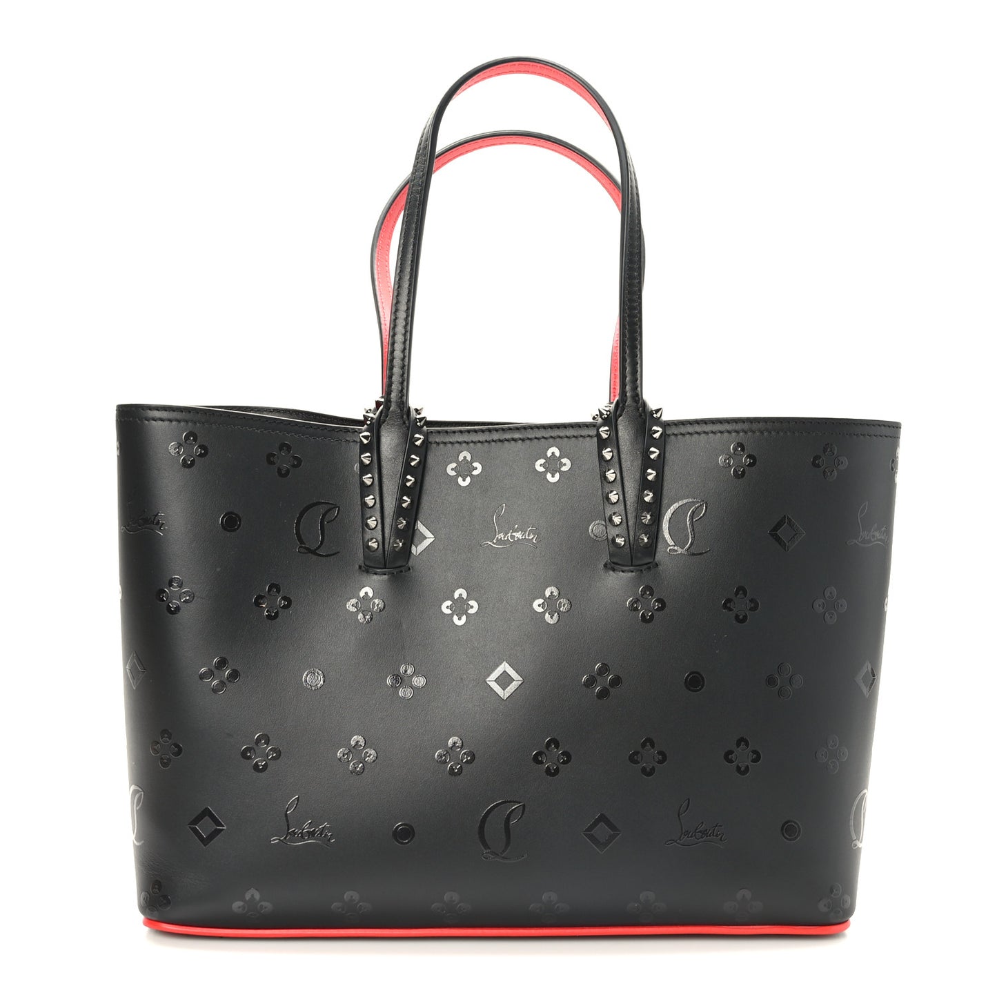 Calfskin Loubinthesky East West Cabata Tote Black
